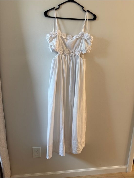 Likely Dresses & Skirts - Likely White Floral Appliqué Spaghetti Strap Chemise